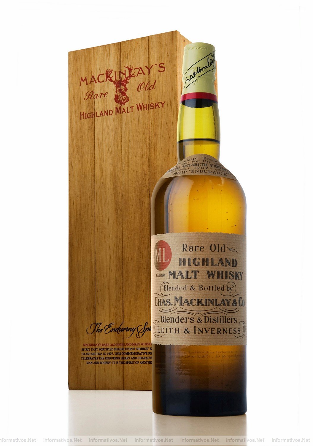 Whyte & Mackay ha recreado con xito un whisky de 100 aos enterrado bajo el hielo antrtico por Ernest Shackleton. La rplica de Shackleton costar 100 libras britnicas, con un 5% de cada venta donada de nuevo al Antarctic Heritage Trust, la organizacin benfica de Nueva Zelanda responsable de encontrar y descubrir el whisky original.