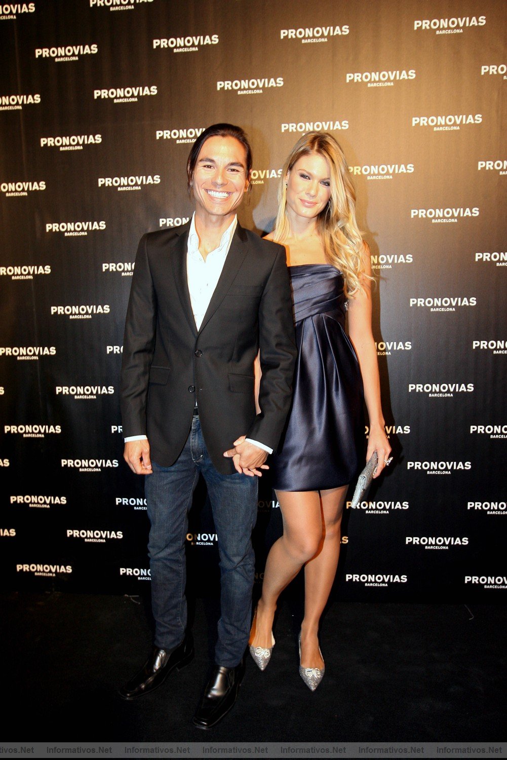BCN13MAY011.- Barcelona Bridal Week - Pronovias Coleccin 2012: Julio Jos Iglesias con su novia, Charisse Verhaert