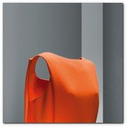 :: Pulse para Ampliar :: Getaria, 7 de junio de 2011. Inauguración Cristobal Balenciaga Museoa:  Balenciaga, París, 1968.- Vestido de día en crespón de lana naranja. Perteneció a Mrs. Rachel L. Mellon.