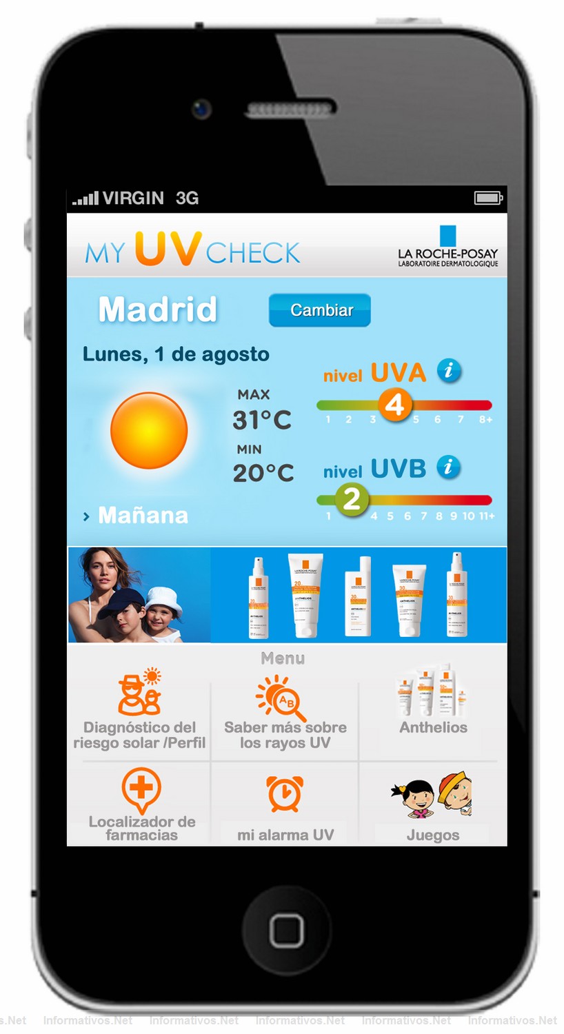 La Roche-Posay lanza una app de iPhone y web para informar sobre los efectos del sol en la piel