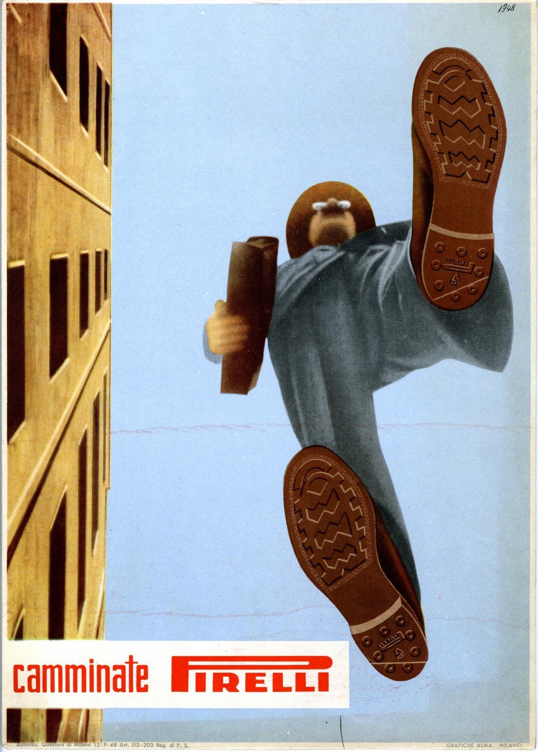 Ermanno Scopinich, pubblicit per suole, 1948 - Ermanno Scopinich, advertisement for shoe soles, 1948