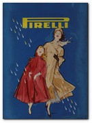 :: Pulse para Ampliar :: Jeanne Grignani, Bozzetto per pubblicità di impermeabili, 1953 - Jeanne Grignani, Sketch for raincoat ad, 1953