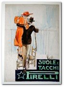 :: Pulse para Ampliar :: Giampiero Restellini, Bozzetto per pubblicità di suole e tacchi, 1920-1930 circa - Mario Giangaspare Bazzi, Sketch ‘Hevea’ overshoes ad, 1927