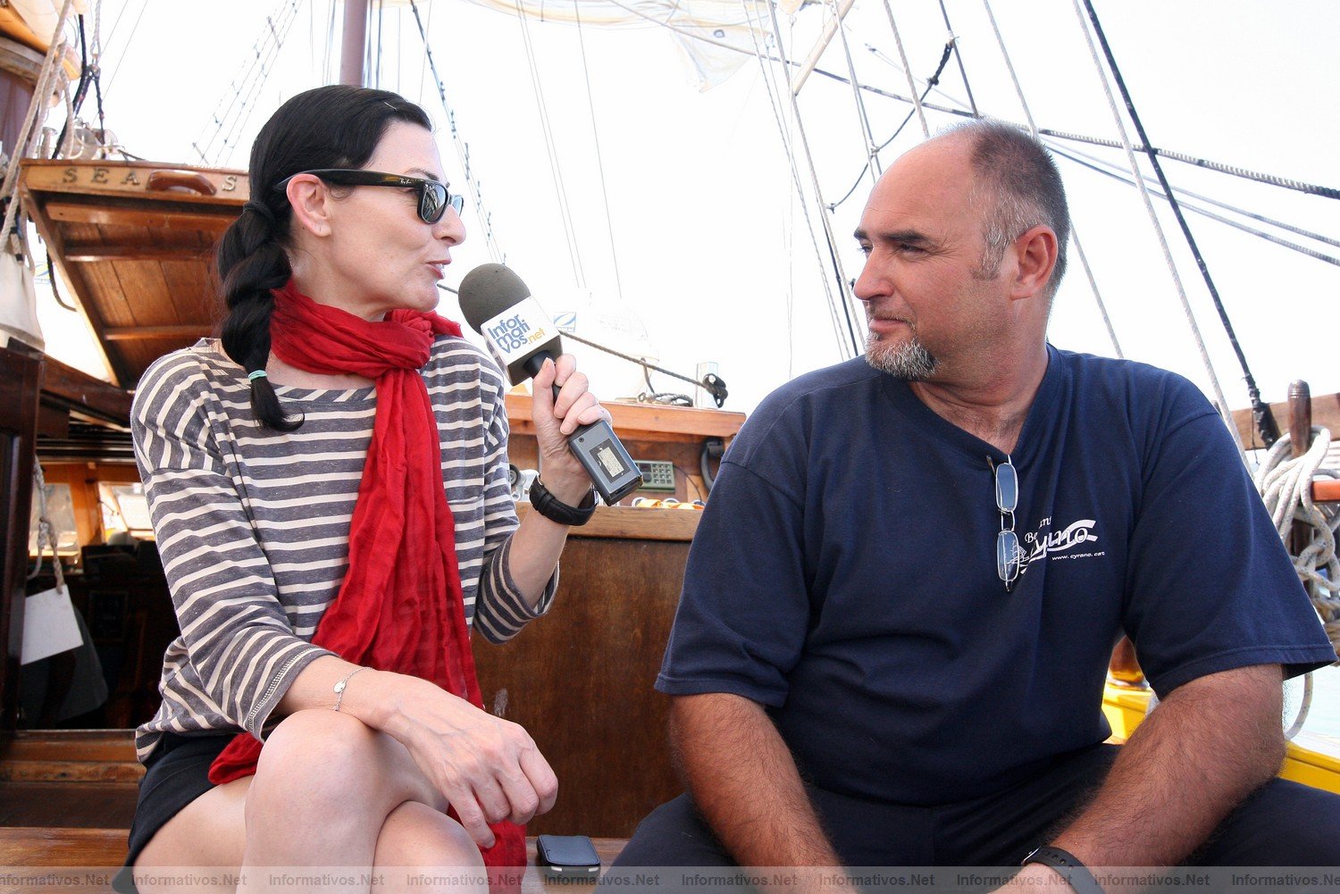 23JUL011, Arenys de Mar- Barcelona.- Bergantn Cyrano, buque escuela y, en poca estival, turismo naval. Entrevistamos a su capitn, Miguel Melero