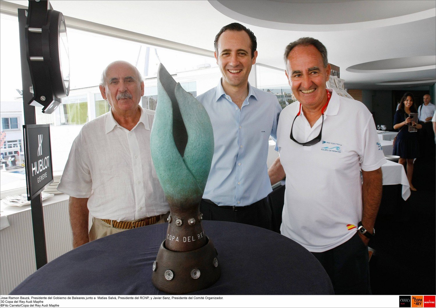 Jose Ramon Bauz, Presidente del Gobierno de Baleares junto a  Matas Salv, Presidente del RCNP, y Javier Sanz, Presidente del Comit Organizador.