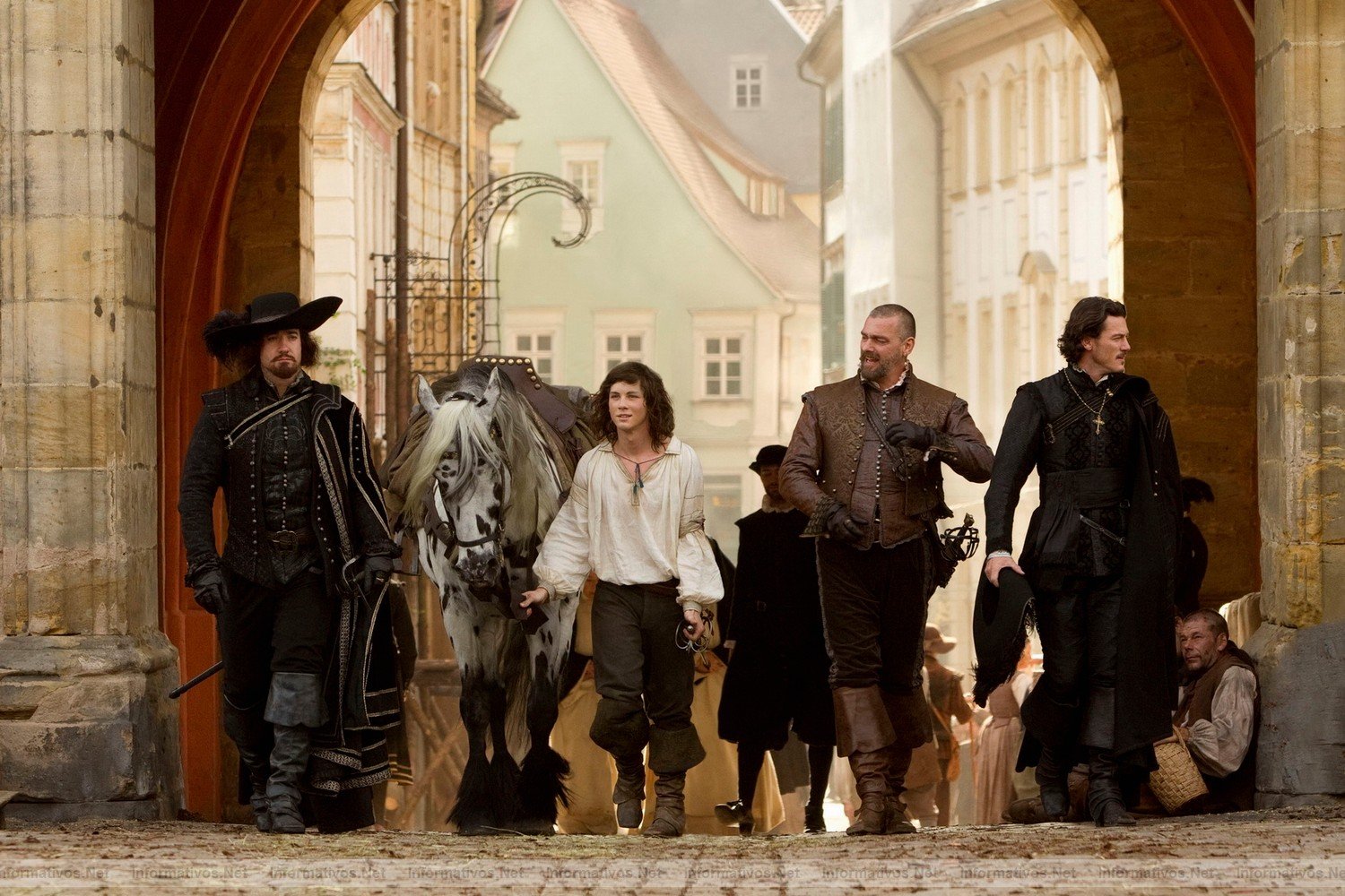 Los tres mosqueteros: estreno en España el 30 de Septiembre. (Left to right) MATTHEW MACFADYEN, LOGAN LERMAN, RAY STEVENSON and LUKE EVANS star in THE THREE MUSKETEERS 3D