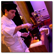 :: Pulse para Ampliar :: BCN15DIC011.- I Ed. Proyecto 'HUB' del hotel Le Méridien. El hall del hotel se convirtió en un exclusivo escenario de varias delicatesse supervisadas por al chef de la casa, Eugeni Cortés y su equipo