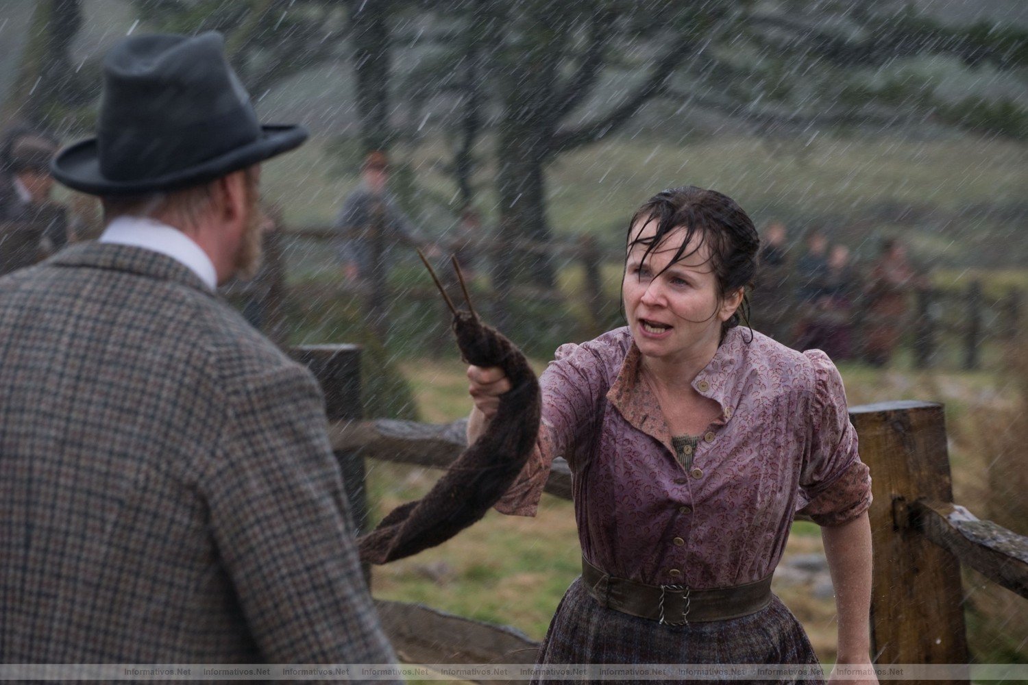 Rosie Narracott (Emily Watson) has an angry exchange with her landlord, Lyons (David Thewlis) in this scene from DreamWorks Pictures' "War Horse", director Steven Spielberg's epic adventure and an unforgettable odyssey through courage, friendship, discovery and wonder.