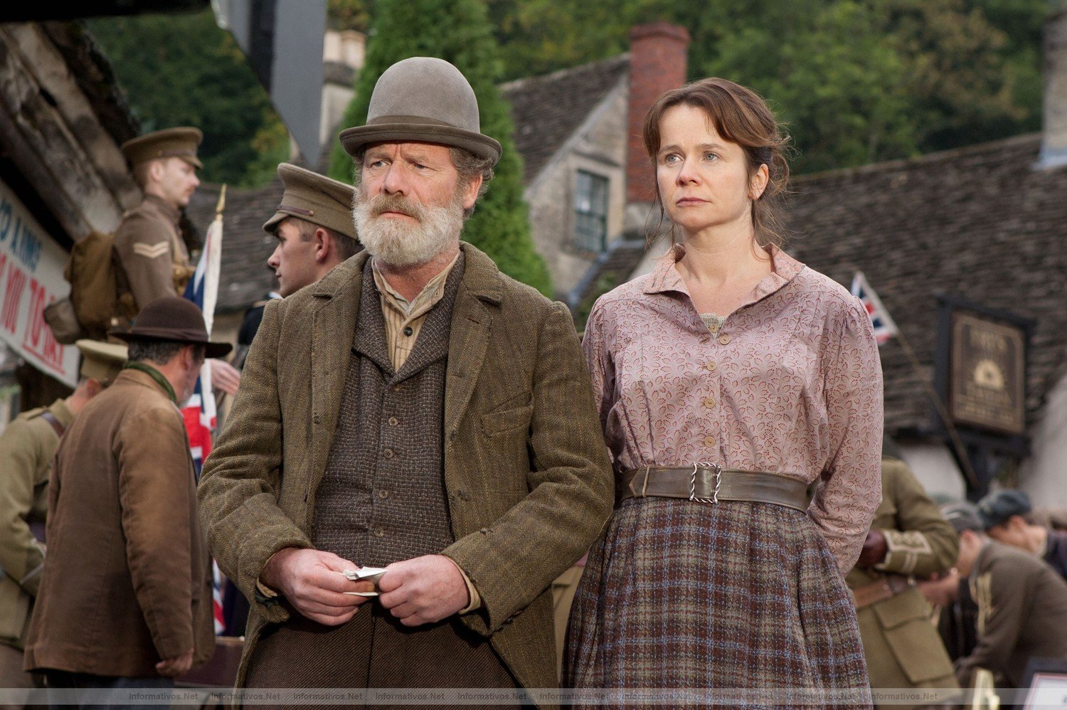 Ted Narracott (Peter Mullan) and his wife Rosie (Emily Watson) are featured in this scene from DreamWorks Pictures' "War Horse", director Steven Spielberg's epic adventure and an unforgettable odyssey through courage, friendship, discovery and wonder.