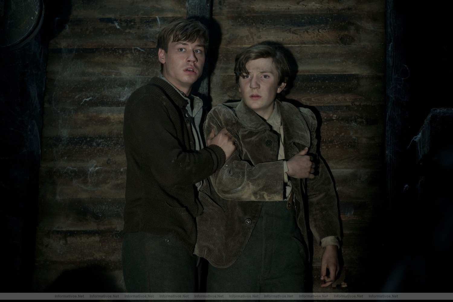 Gunther (David Kross, left) and his brother, Michael (Leonard Carrow) are featured in this scene from DreamWorks Pictures' "War Horse", director Steven Spielberg's epic adventure set against a sweeping canvas of rural England and Europe during the First World War.