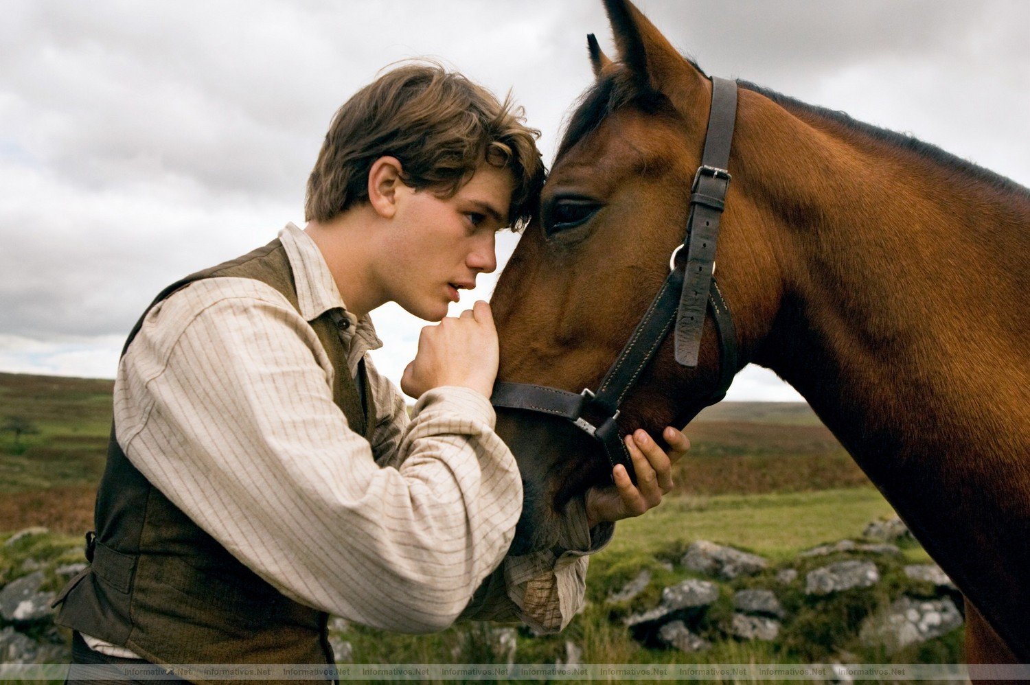 Albert (Jeremy Irvine) and his horse Joey are featured in this scene from DreamWorks Pictures' "War Horse", director Steven Spielberg's epic adventure for audiences of all ages, and an unforgettable odyssey through courage, friendship, discovery and wonder.