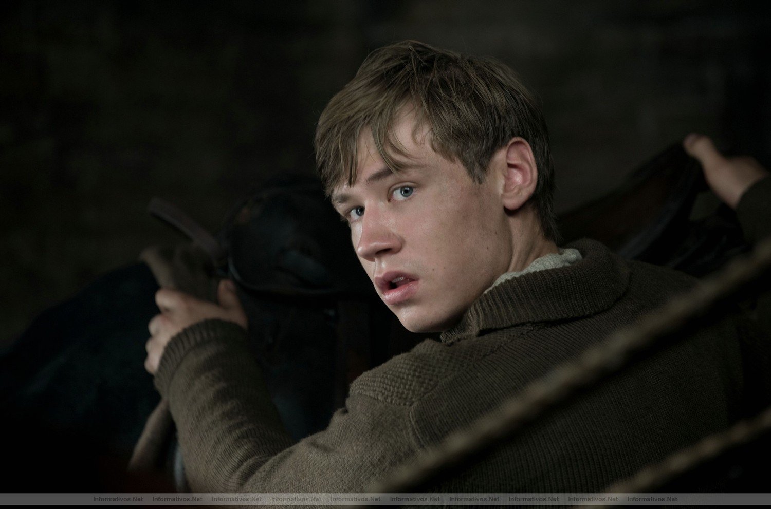 Gunther (David Kross) saddles up the horses at the German Base Camp in this scene from DreamWorks Pictures' "War Horse", director Steven Spielberg's epic adventure set against a sweeping canvas of rural England and Europe during the First World War.