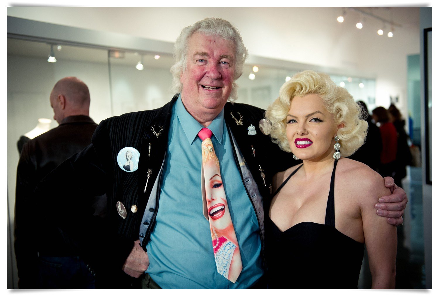 LONDON, ENGLAND - MARCH 07:  David Gainsborough Roberts and Marilyn lookalike Suzie Kennedy the Marilyn private view at the Getty Images Gallery on March 7, 2012 in London, England. (Photo by Ian Gavan/Getty Images)