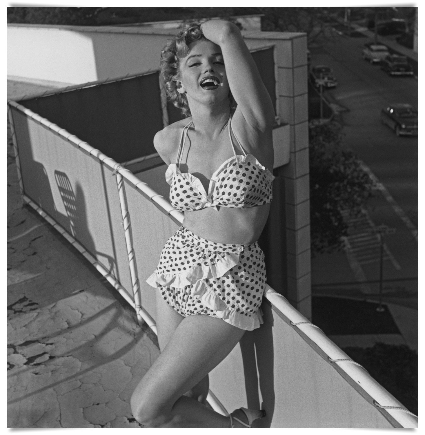 American actress Marilyn Monroe (1926 - 1962) posing on a rooftop circa 1951. (Photo by Archive Photos/Getty Images)