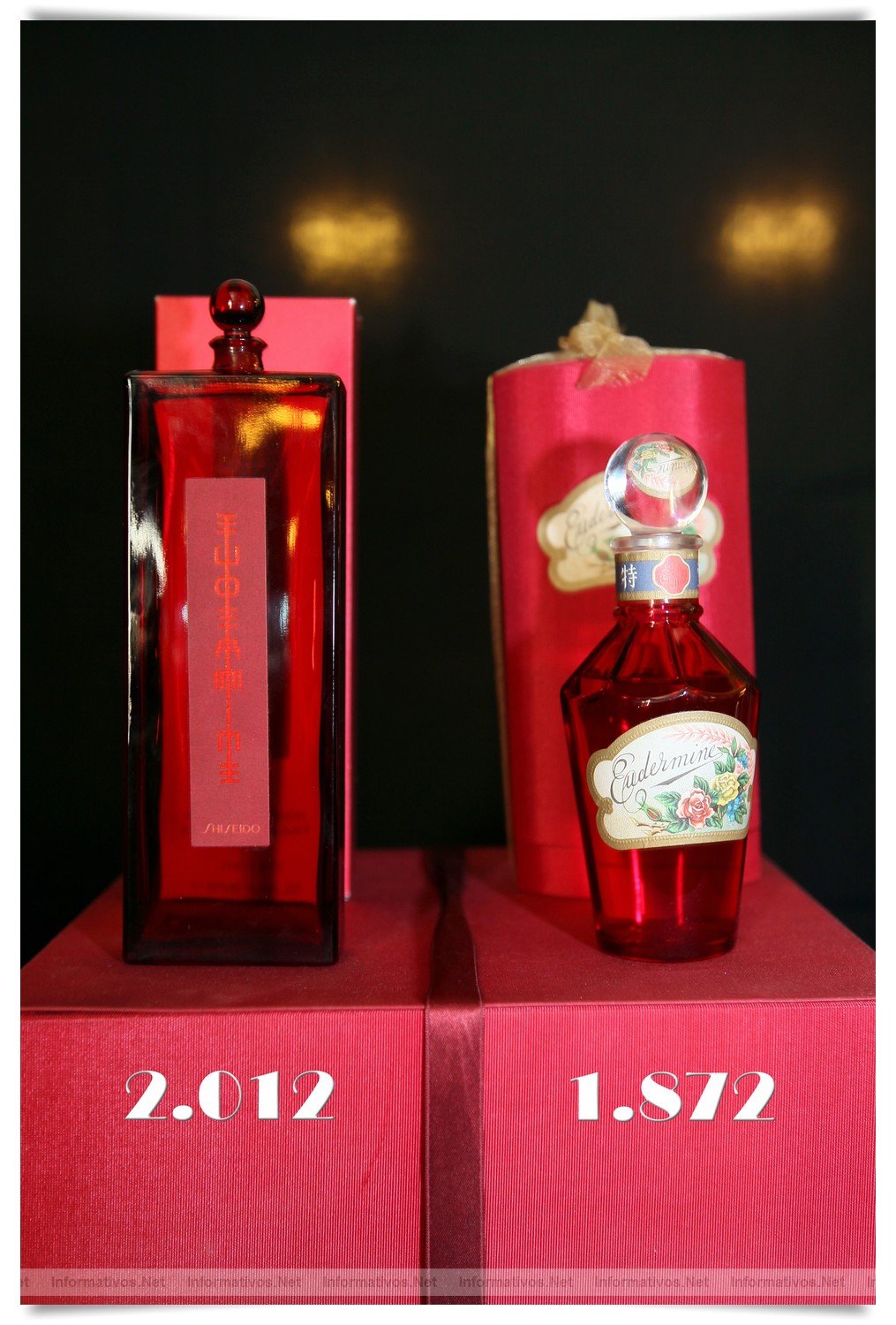 BCNBCN16MAR012.- Shiseido Eudermine Revitalizing Essence, el producto estrella de la marca, en sus dos versiones: la actual (2012) y un envase original de 1.872