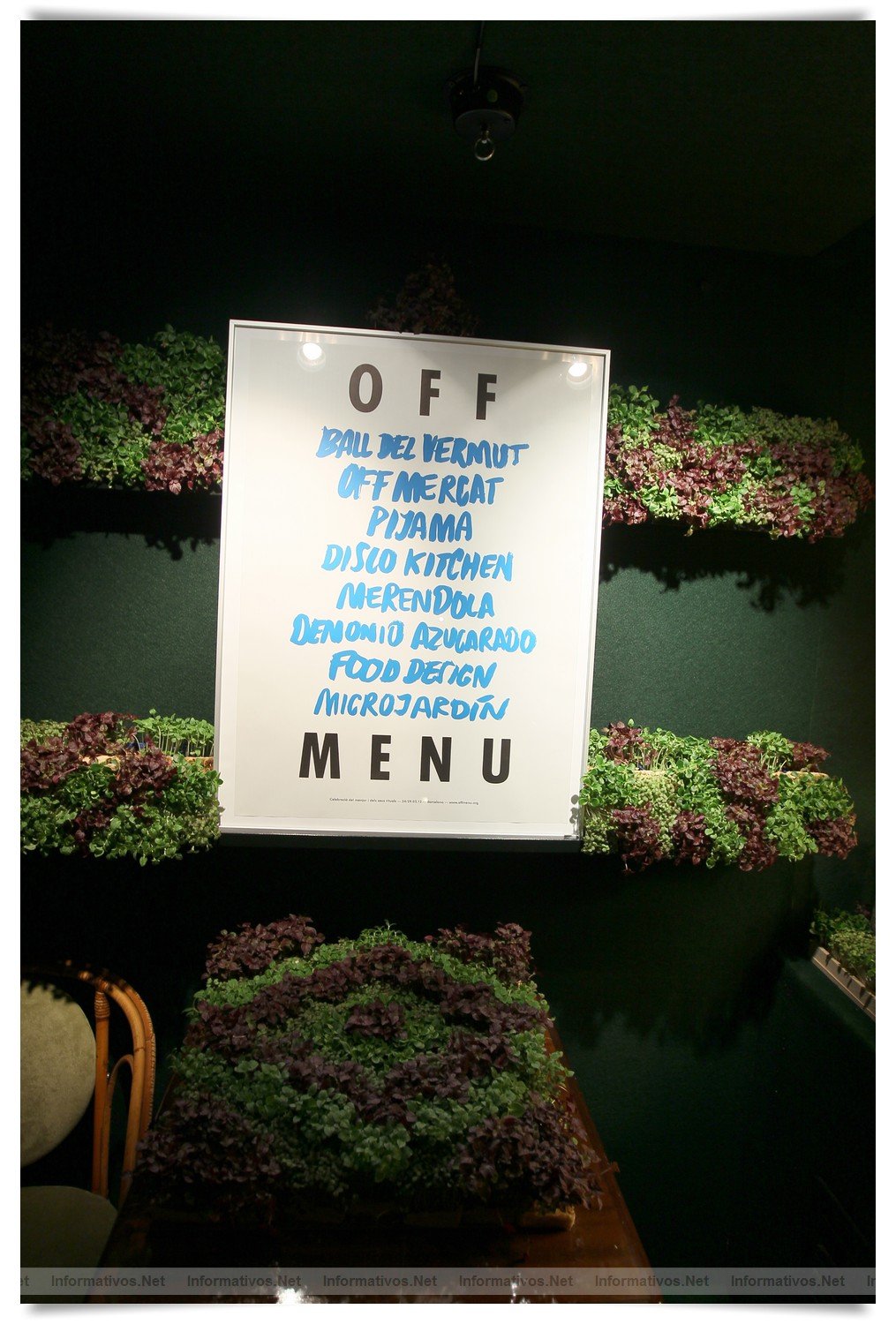BCN22MAR012.- Degustación de microvegetales de Koppert Cress en 'Il Giardinetto'. Detalle de las actividades del 'OFF Menú'