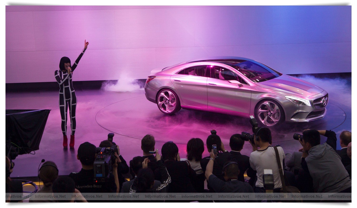 Mercedes-Benz at the Auto China 2012 in Beijing. The English singer-songwriter Jessie J. performing at the official world premiere of the Mercedes-Benz Concept Style Coupé