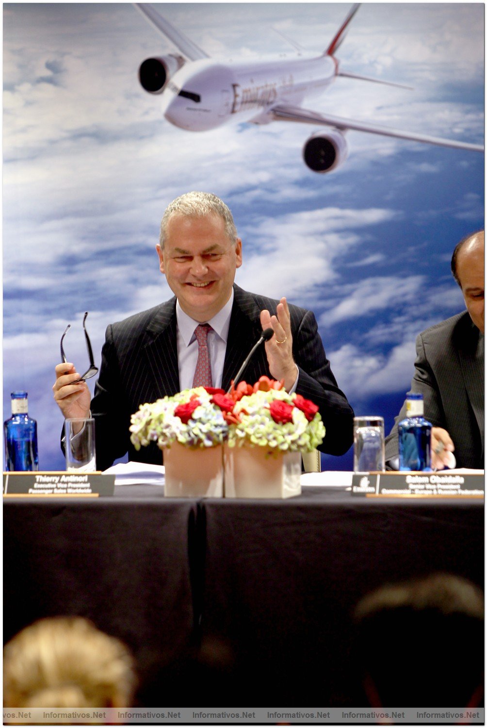 BCN22MAY012.- Emirates conectar Barcelona con Dubai desde el prximo 3 de Junio. Thierry Antinori, Vicepresidente Ejecutivo a nivel mundial de Emirates