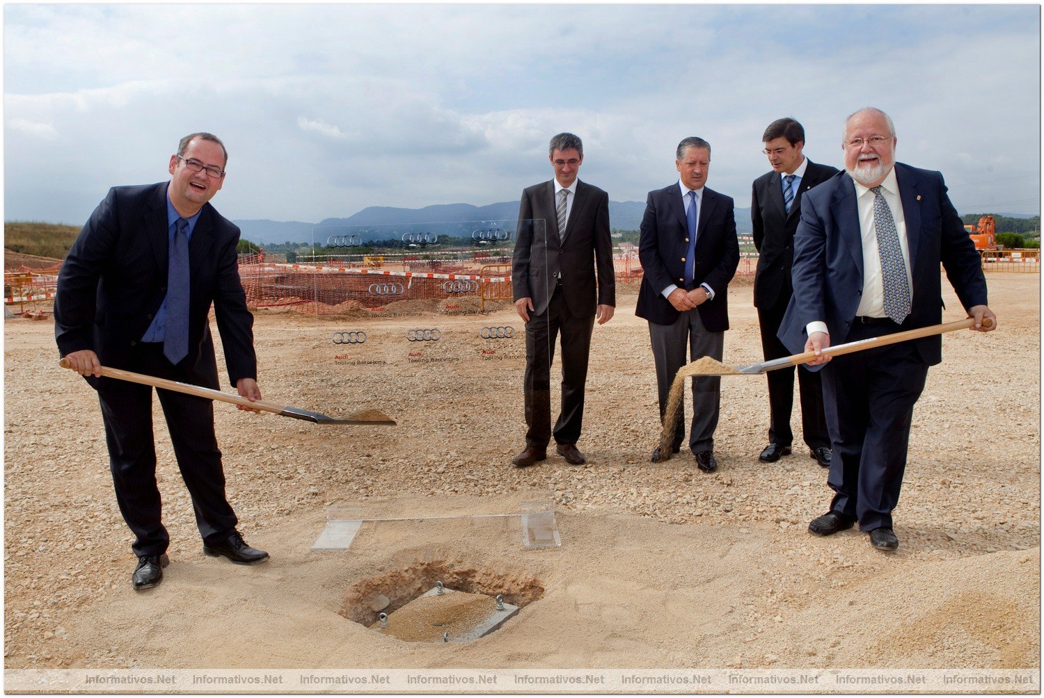 Martorell-10JUL012.- Audi Tooling Barcelona coloca la primera piedra de sus nuevas instalaciones en Martorell