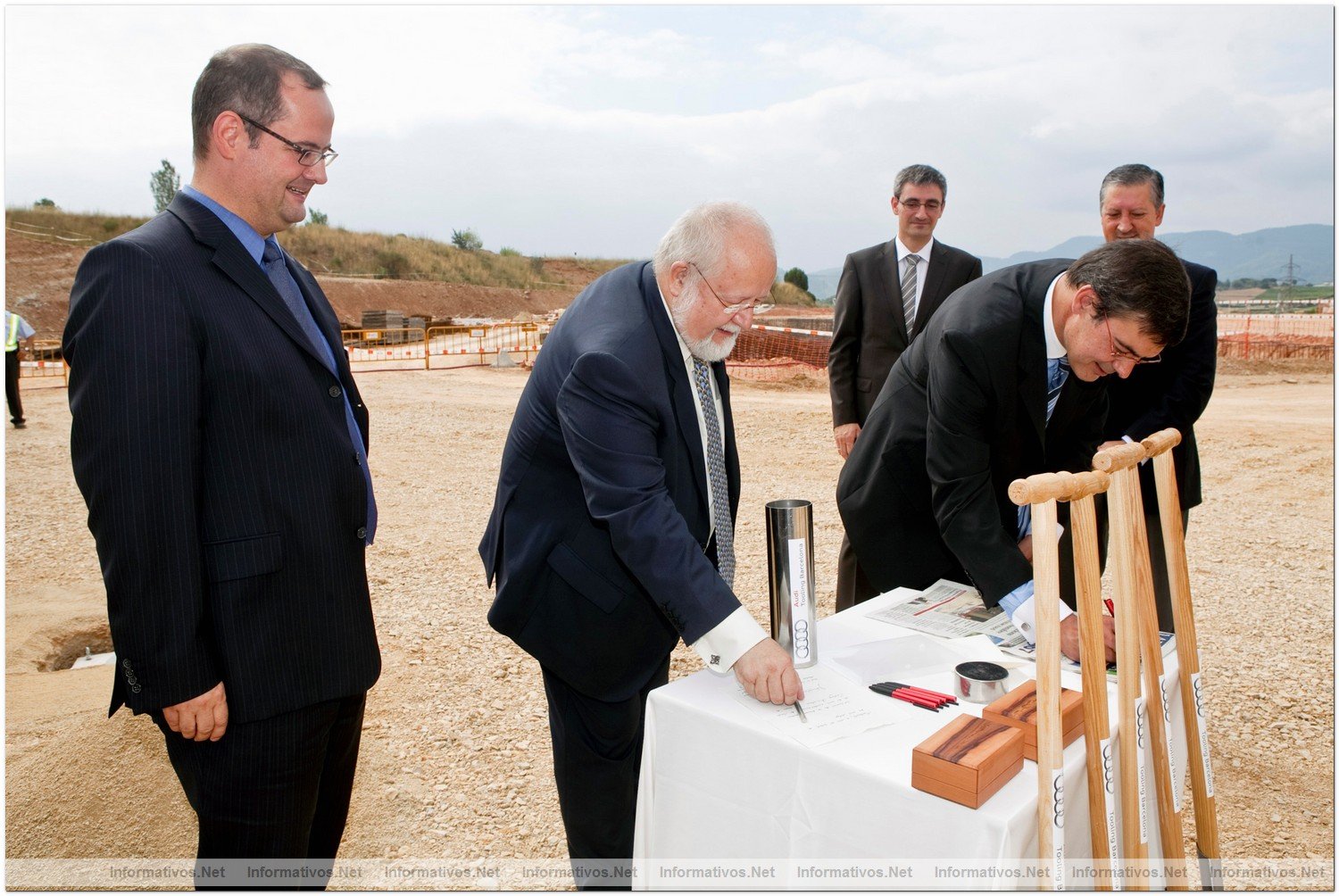 Martorell-10JUL012.- Audi Tooling Barcelona coloca la primera piedra de sus nuevas instalaciones en Martorell