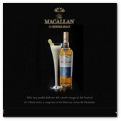 :: Pulse para Ampliar :: Los jardines de Perelada y sus fantásticos cisnes blancos son el leit-motiv del "Cóctel Inaugural", en el el que Héctor Henche (Fizz Bartenders) ha impreso un excelente maridaje de The Macallan con una mezcla de mosto de uvas de la  variedad garnacha blanca y moscatel -típicas de la región-  con un toque floral conseguido a base de mezclar flores de pétalo blanco, como la rosa y el jazmín.