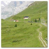 :: Pulse para Ampliar :: El pequeño tren de Jungfrau - Suiza en una de las partes más bajas de su recorrido