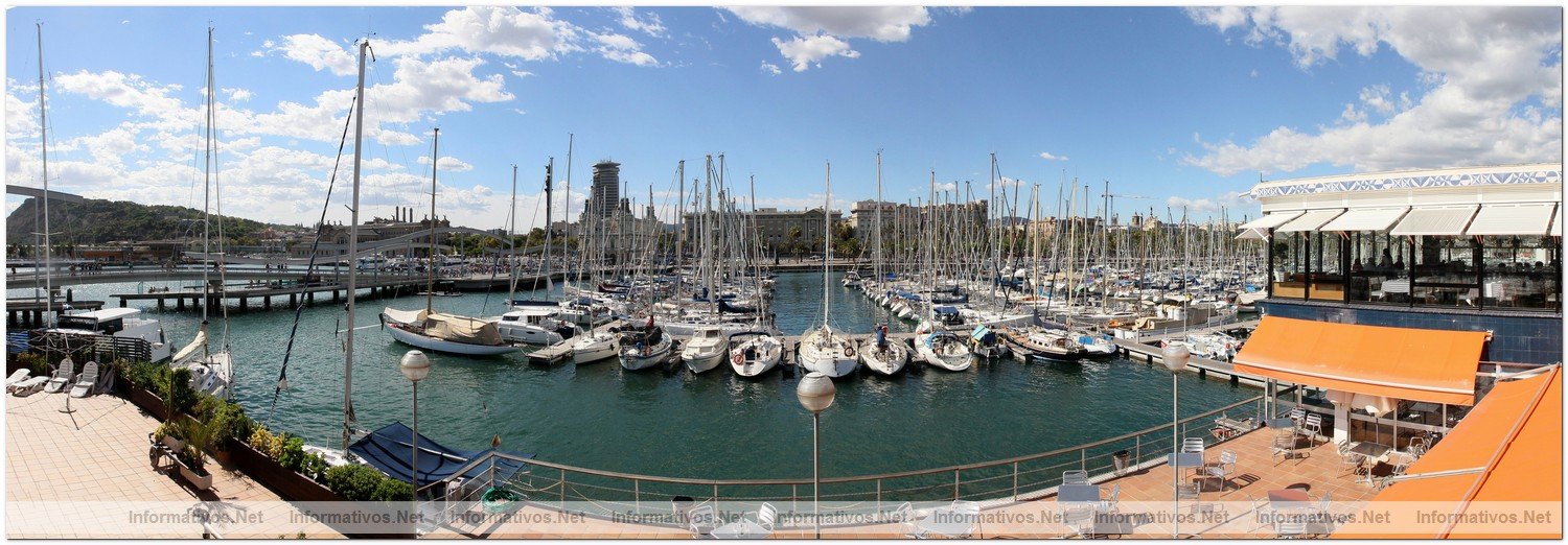 BCNSEP2012.- Restaurante Maritim, junto al Real Club Naútico de Barcelona.Panorámica desde la terraza.