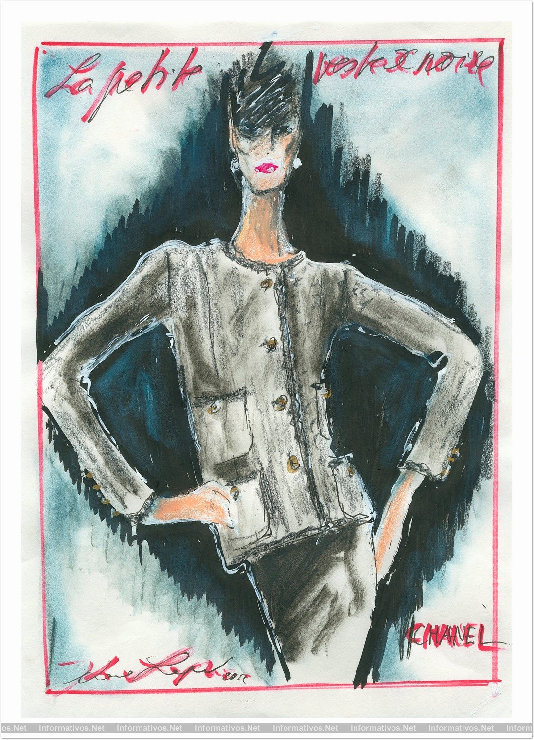 La “petite veste noire” de Chanel se convierte en la estrella de la performance fotográfica de Karl Lagerfeld: esbozo de Lagerfeld