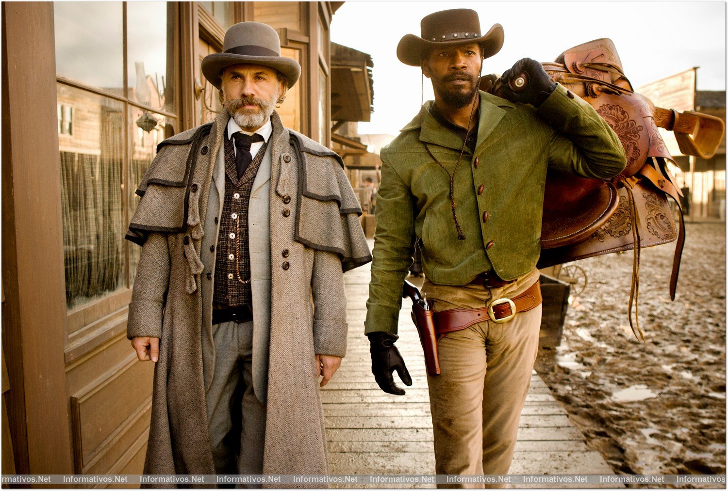 Christoph Waltz, left, and Jamie Foxx star in Columbia Pictures' "Django Unchained."
