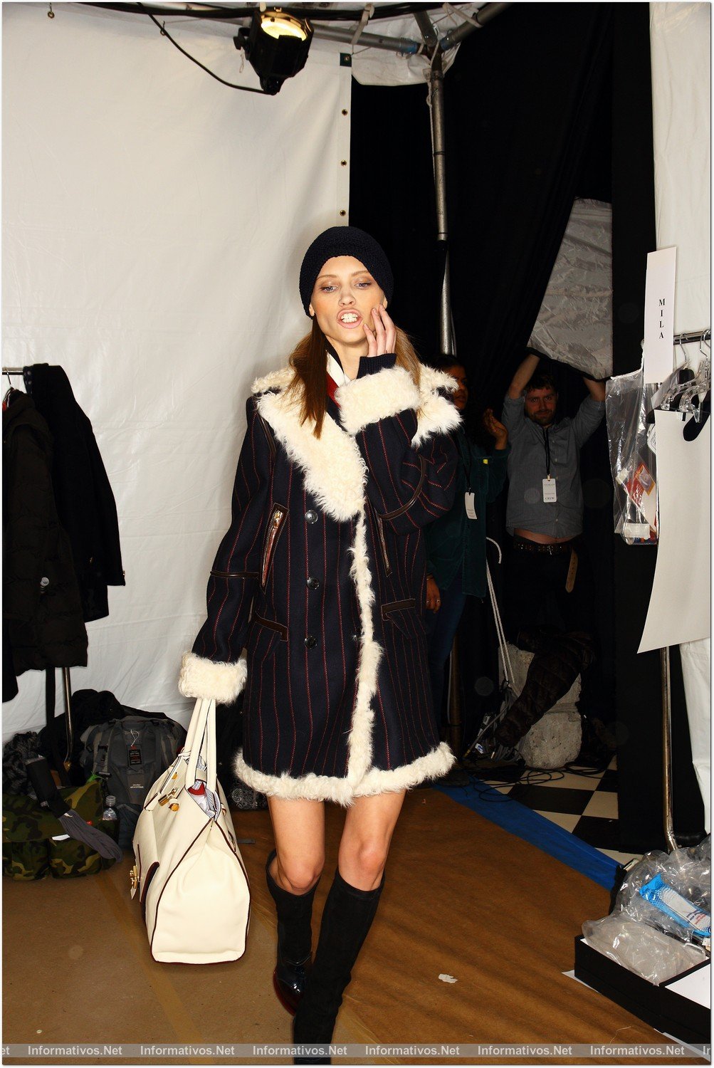 NEW YORK, NY - FEBRUARY 10:  Backstage at the Tommy Hilfiger Fall 2013 Women's Collection fashion show during Mercedes-Benz Fashion Week at the Park Avenue Armory