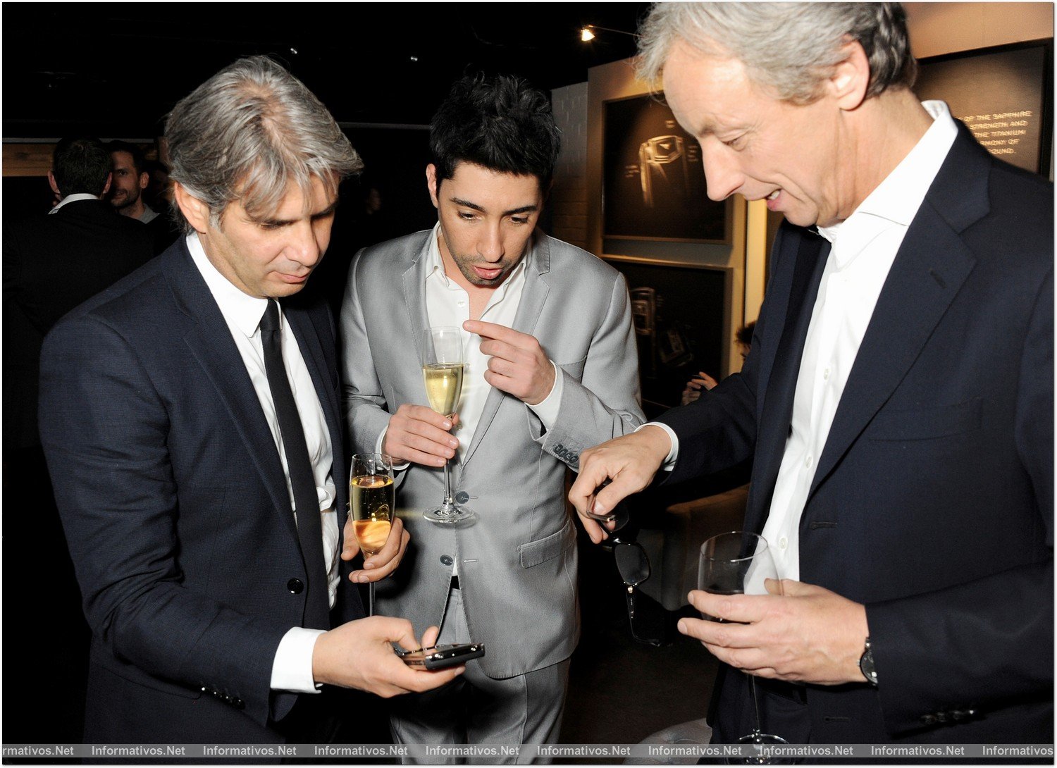 LONDON, ENGLAND - FEBRUARY 12:  (L to R) Alessandro Fabrini, Michael Russo and Vertu CEO Perry Oosting attend the launch of the Vertu Ti at the London Film Museum, Covent Garden