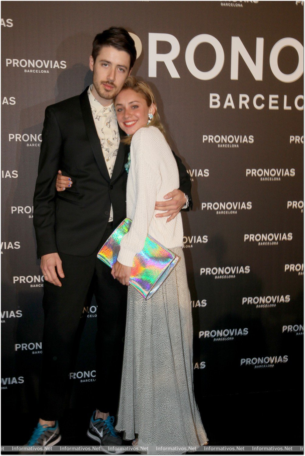 BCN03MAY013.- Barcelona Bridal Week- Pasarela Gaudí: Pronovias. Miranda Makaroff con su actual pareja, Pascal Moscheni