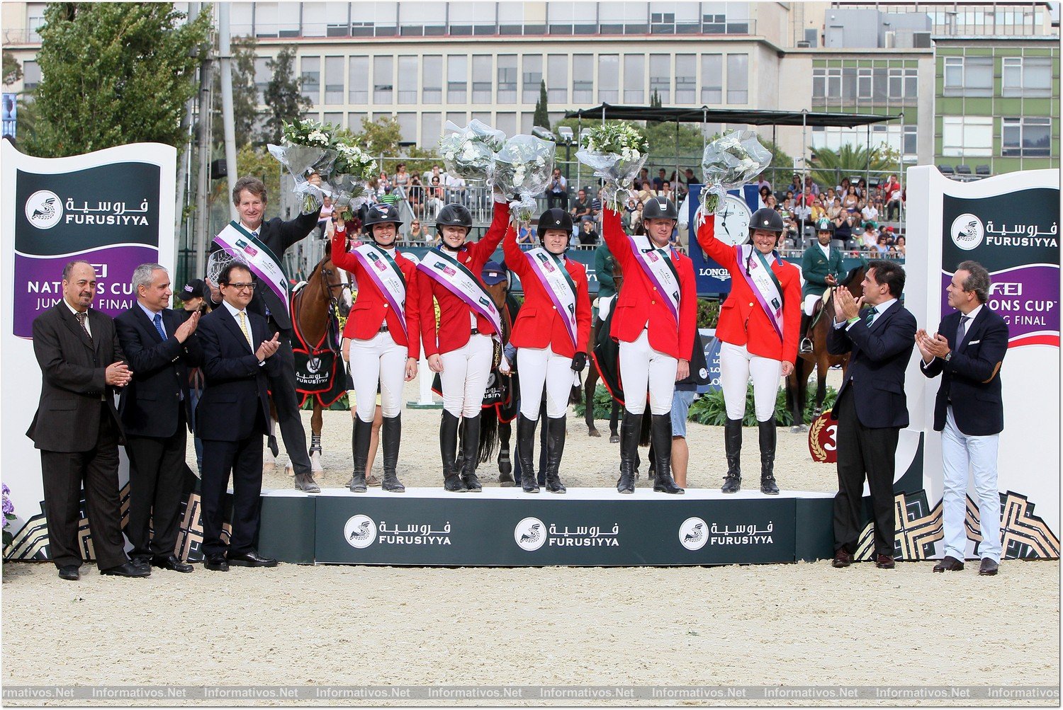 BCN28SEP013.- 102º edición del CSIO Barcelona. Final de consolación de la Furusiyya FEI Nations Cup™ Jumping Final. Ganó el equipo de Estados Unidos, formado por Elisabeth Madden (Simon), Lucy Davis (Barron), Mclain Ward (Rotchild) y Kaetherine Dinan (Nougat du Vallet).