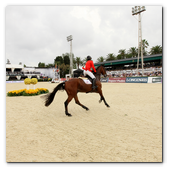 :: Pulse para Ampliar :: BCN28SEP013.- 102º edición del CSIO Barcelona. Final de consolación de la Furusiyya FEI Nations Cup™ Jumping Final. La estadounidense Elisabeth Madden, montando a Simon