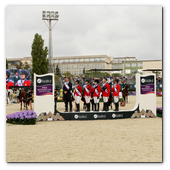 :: Pulse para Ampliar :: BCN28SEP013.- 102º edición del CSIO Barcelona. Final de consolación de la Furusiyya FEI Nations Cup™ Jumping Final. Ganó el equipo de Estados Unidos, formado por Elisabeth Madden (Simon), Lucy Davis (Barron), Mclain Ward (Rotchild) y Kaetherine Dinan (Nougat du Vallet).