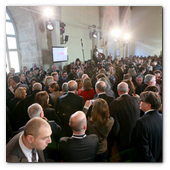 :: Pulse para Ampliar :: 15DIC013.BCN-Perpignan.- Inauguración Alta Velocidad España-Francia. La ministra de Fomento, Ana Pastor tras la presentación en el Palais des Rois de Majorque
