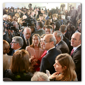 :: Pulse para Ampliar :: 15DIC013.BCN-Perpignan.- Inauguración Alta Velocidad España-Francia. La ministra de Fomento, Ana Pastor tras la presentación en el Palais des Rois de Majorque