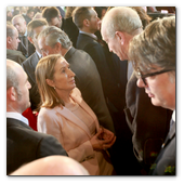 :: Pulse para Ampliar :: 15DIC013.BCN-Perpignan.- Inauguración Alta Velocidad España-Francia. La ministra de Fomento, Ana Pastor tras la presentación en el Palais des Rois de Majorque