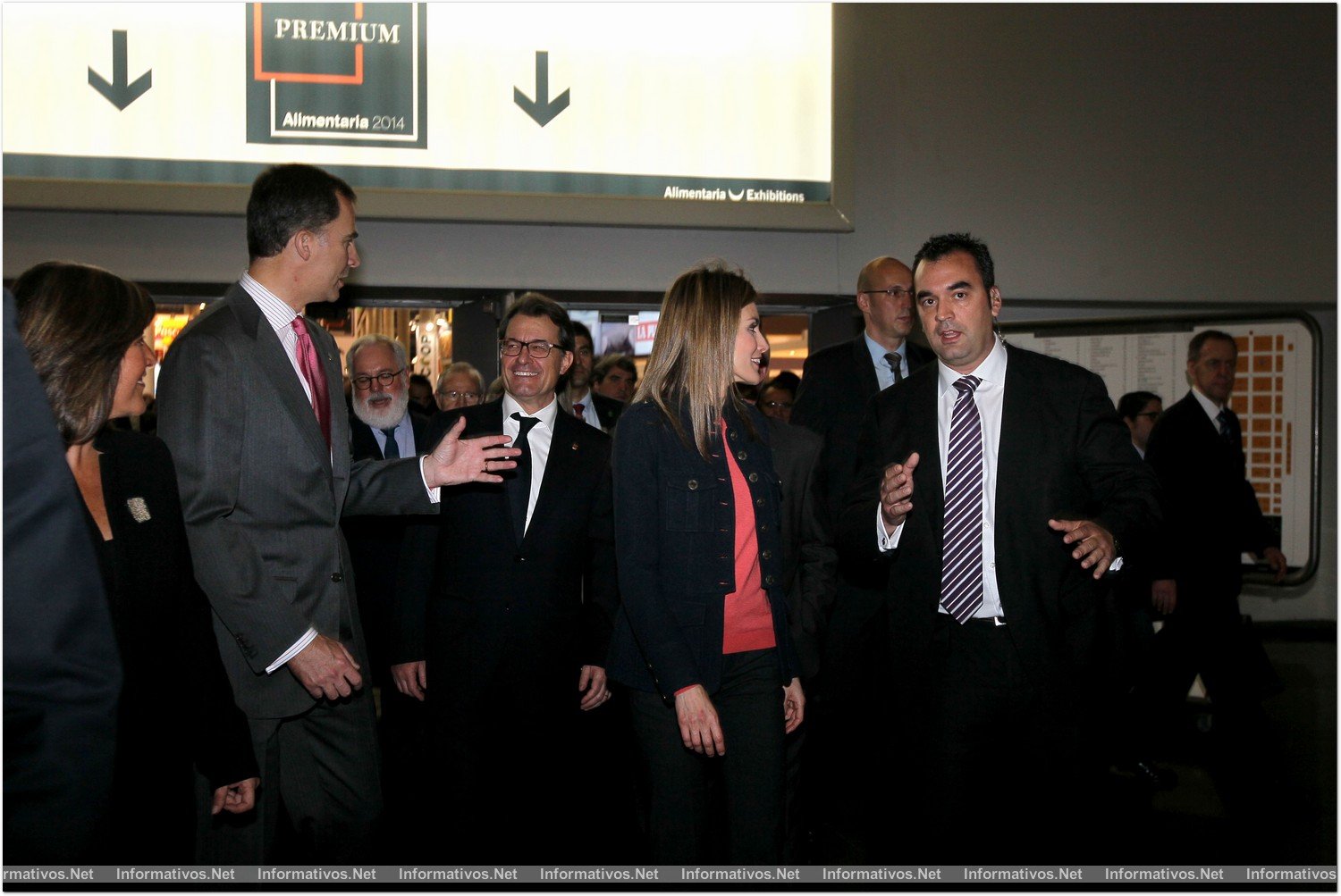 BCN Alimentaria 2014. SAR D. Felipe de Borbón; Artur Mas, President Generalitat Catalunya; SAR LetiziaOrtiz en la inauguración de Alimentaria