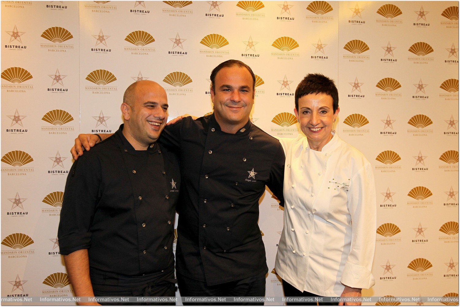 BCN28OCT014.- El chef Ángel León ha presentado hoy su espacio 'El Bistreau' en el Hotel Mandarín Oriental Barcelona. Ismael Alonso, Ángel León y Carme Ruscalleda en la presentación a prensa.