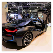 :: Pulse para Ampliar :: BCN8MAY015.- Inauguración del Salón del Automóvil de Barcelona. BMW i8 uno de los más buscados por los visitantes del salón.