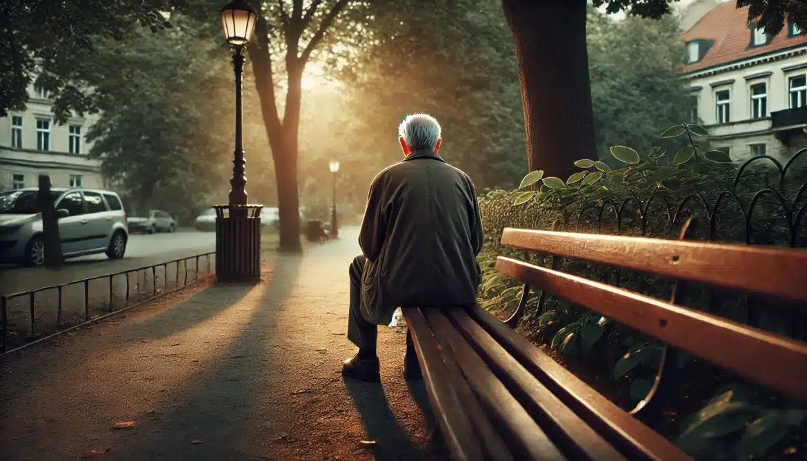 anciano solo en un parque